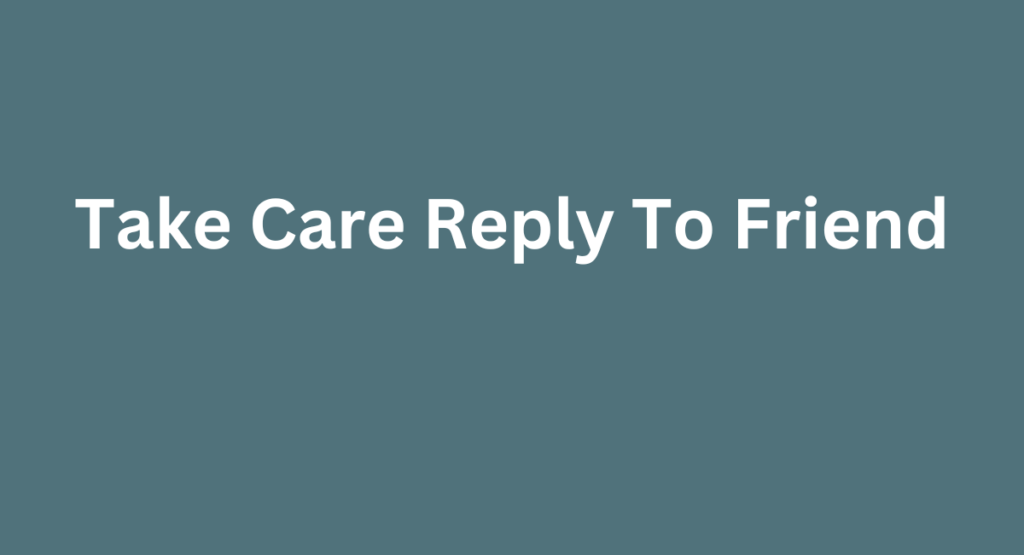 Take Care Reply To Friend