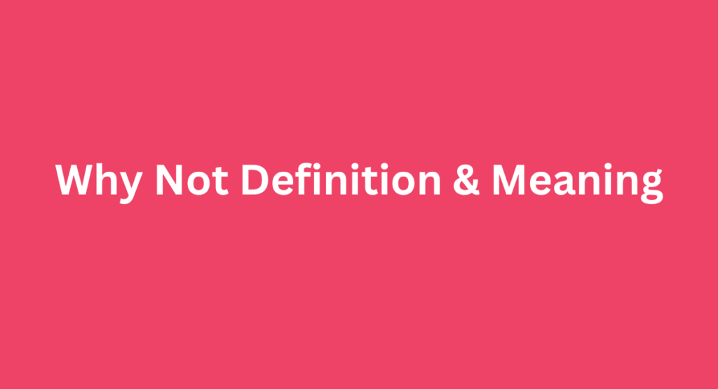 Why Not Definition & Meaning