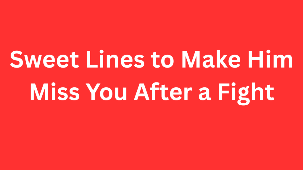 Sweet Lines to Make Him Miss You After a Fight